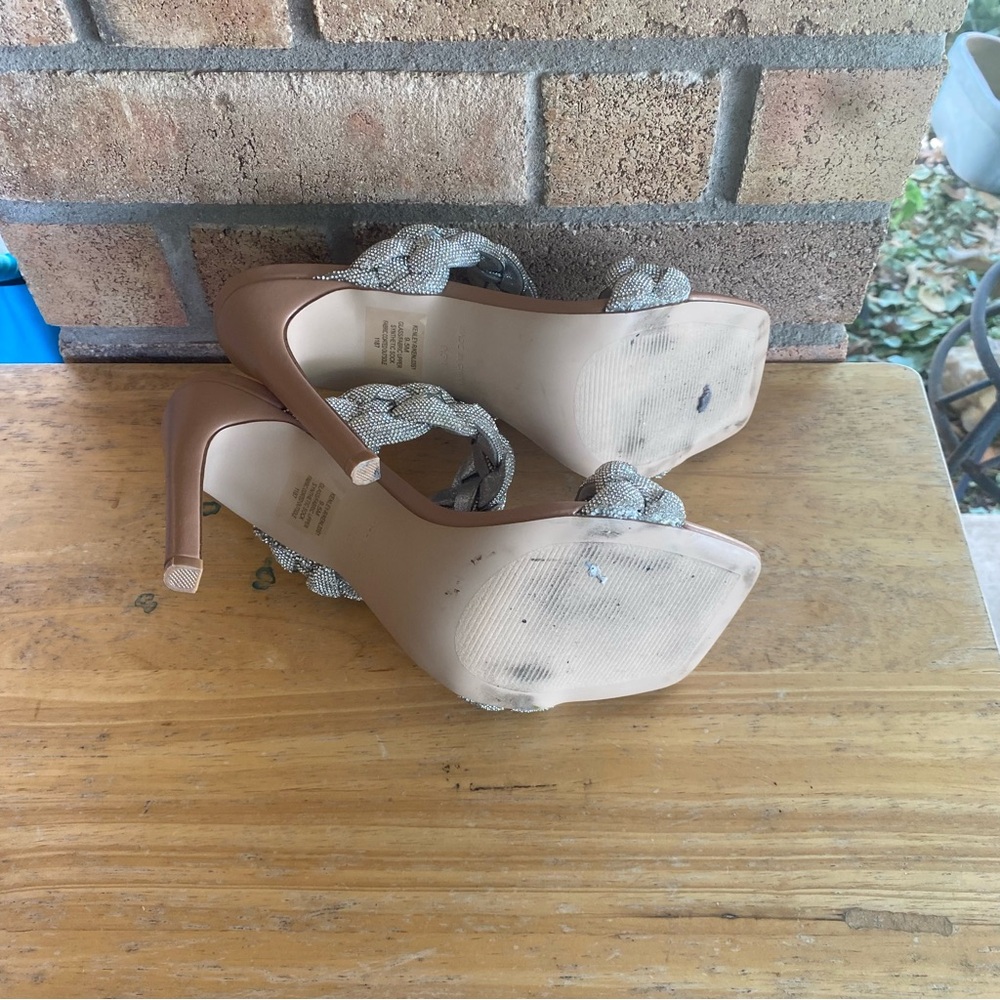 Steve Madden Women's Kenley Chunky Heeled Slip-on Sandal Rhinestone Size 9.5 - Picture 10 of 11